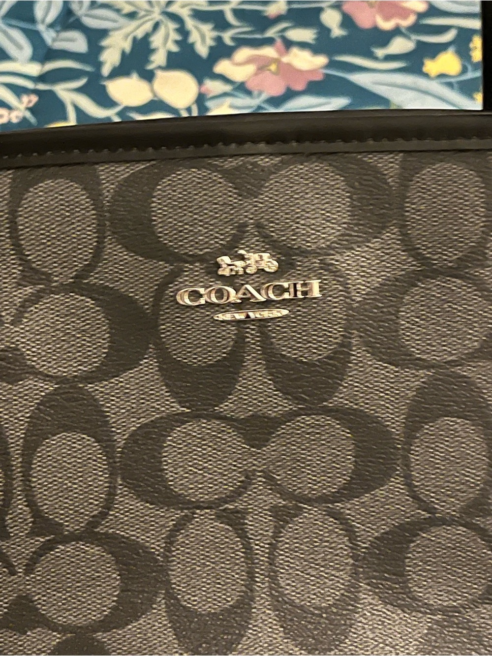 Coach Black/Charcoal Signature Monologue Dome Satchel - Picture 6 of 10